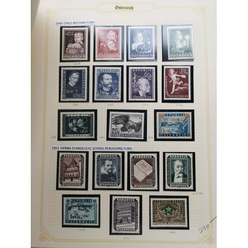 69 - AUSTRIA.  Collection of 1945 to mid 1950's on leaves  clean condition with M (much unmounted) and FU... 