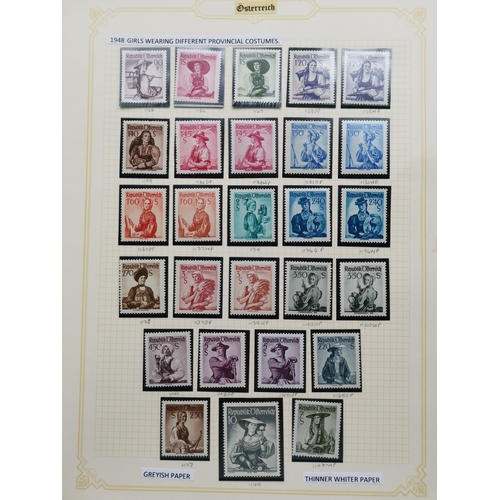 70 - AUSTRIA.  A collection of 1948-52 Costumes issues on leaves  to 10s. (2) incl. 90g x 2  1s claret x ... 