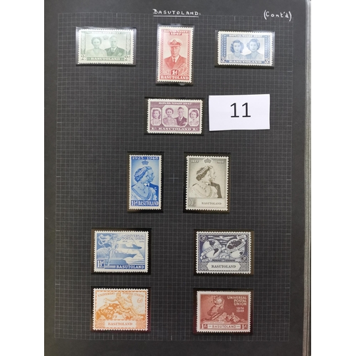 11 - MIXED WORLD.  BRITISH AFRICA. KGVI M or UM collection in album incl. Basutoland  Bechuanaland  B.O.I... 