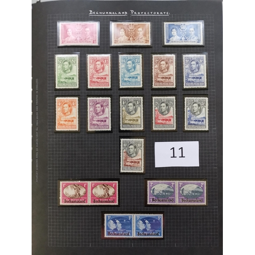 11 - MIXED WORLD.  BRITISH AFRICA. KGVI M or UM collection in album incl. Basutoland  Bechuanaland  B.O.I... 