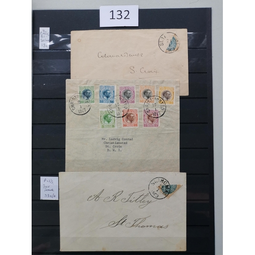 132 - DENMARK.  DANISH WEST INDIES. Mainly used collection on stocksheets incl. 1855-66 3c imperf x 3  187... 