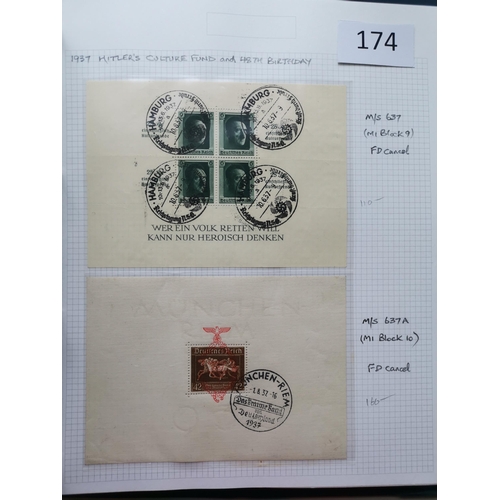 174 - GERMANY.  A used collection from early issues to 1960 on leaves in large binder  many useful sets an... 