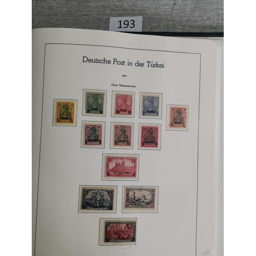 193 - GERMANY.  COLONIES.  Mint collection on printed leaves in binder  better values and sets  with all t... 