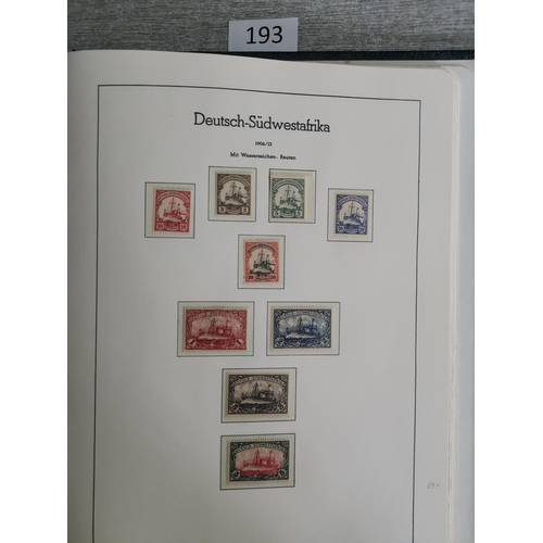 193 - GERMANY.  COLONIES.  Mint collection on printed leaves in binder  better values and sets  with all t... 