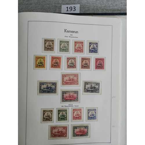 193 - GERMANY.  COLONIES.  Mint collection on printed leaves in binder  better values and sets  with all t... 