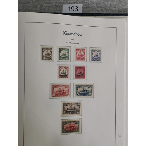 193 - GERMANY.  COLONIES.  Mint collection on printed leaves in binder  better values and sets  with all t... 