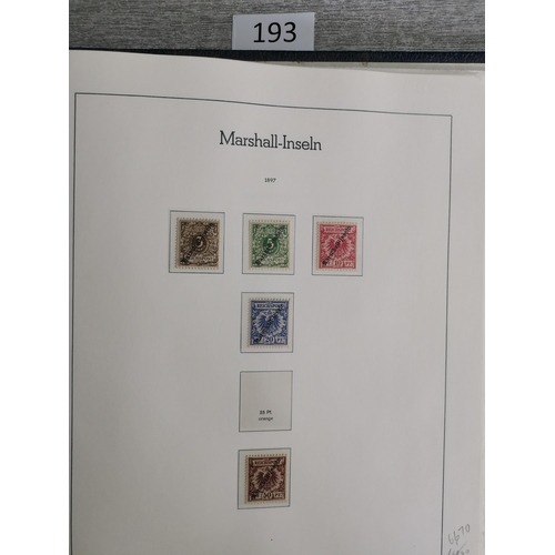 193 - GERMANY.  COLONIES.  Mint collection on printed leaves in binder  better values and sets  with all t... 