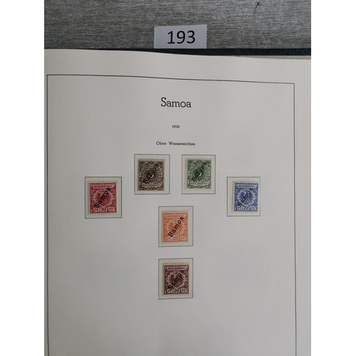 193 - GERMANY.  COLONIES.  Mint collection on printed leaves in binder  better values and sets  with all t... 