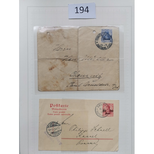 194 - GERMANY.  P.O.'s in TURKISH EMPIRE. A used collection incl. 1884 vals. to 14pi on 25pf (1) and 2½pi ... 