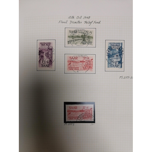 197 - GERMANY.  SAAR. A fine collection of 1948-1959 issues in 5 Senator albums  UM  FU  FDC's  Maximum ca... 