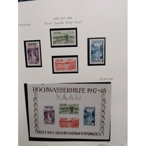 197 - GERMANY.  SAAR. A fine collection of 1948-1959 issues in 5 Senator albums  UM  FU  FDC's  Maximum ca... 