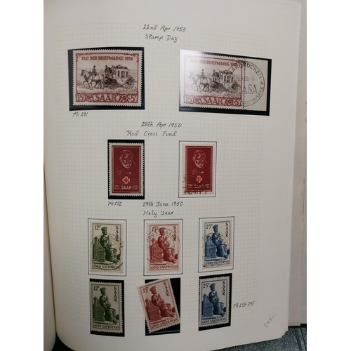 197 - GERMANY.  SAAR. A fine collection of 1948-1959 issues in 5 Senator albums  UM  FU  FDC's  Maximum ca... 