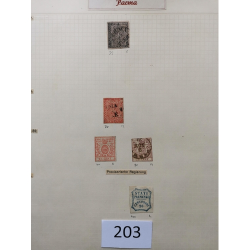 203 - ITALY.  ITALIAN STATES. M or U collection on leaves  varied condition.  Huge cat. value  and stated ... 