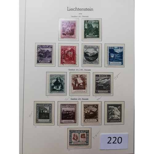 220 - LIECHTENSTEIN.  M and U collection to 1982 in Lighthouse album  incl. 1921 Swiss currency values  19... 