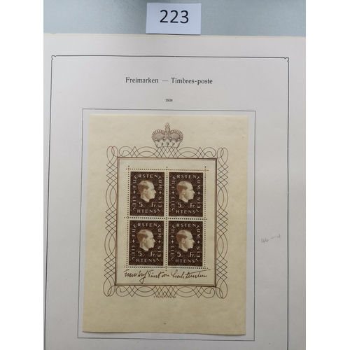 223 - LIECHTENSTEIN.  1925-43 M collection on printed leaves  incl. 1930 pictorial defins range to 2f incl... 