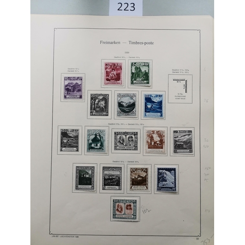 223 - LIECHTENSTEIN.  1925-43 M collection on printed leaves  incl. 1930 pictorial defins range to 2f incl... 