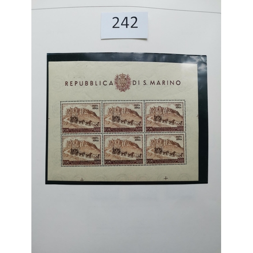 242 - SAN MARINO.  Mainly M or UM collection in printed KABE album  with range of 19th century M or U  lat... 