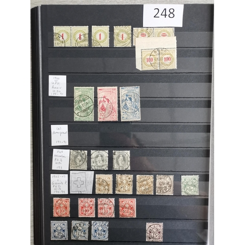 248 - SWITZERLAND.  A collection of early issues on stocksheets  incl. 1845 Geneva 5c  Basel Dove 2½r (cor... 