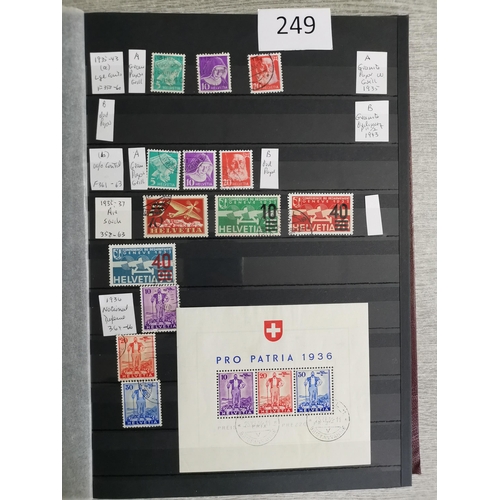 249 - SWITZERLAND.  Mainly used collection on stocksheets  1907-1951  much of interest with better Airs  t... 