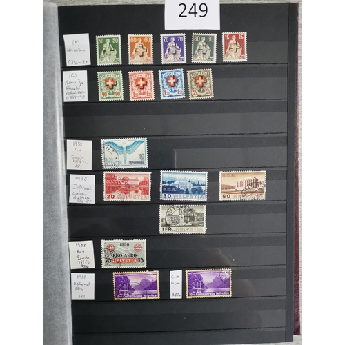 249 - SWITZERLAND.  Mainly used collection on stocksheets  1907-1951  much of interest with better Airs  t... 