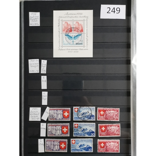 249 - SWITZERLAND.  Mainly used collection on stocksheets  1907-1951  much of interest with better Airs  t... 