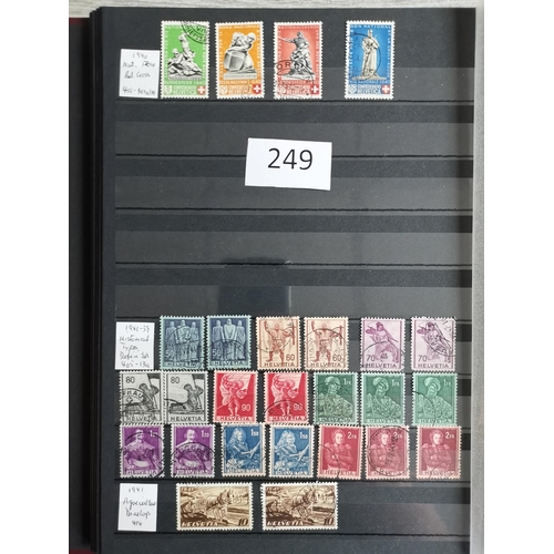 249 - SWITZERLAND.  Mainly used collection on stocksheets  1907-1951  much of interest with better Airs  t... 