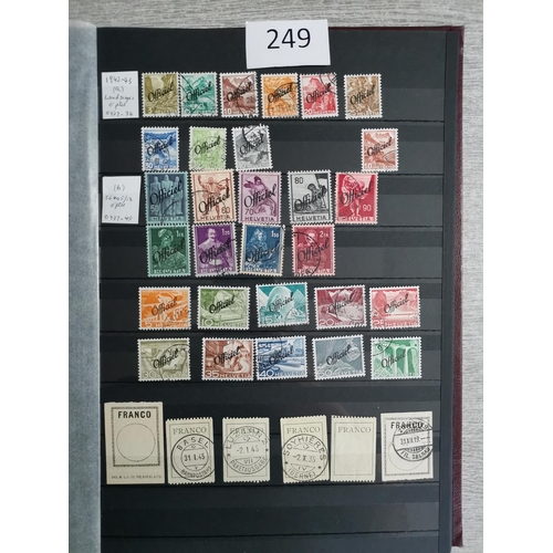 249 - SWITZERLAND.  Mainly used collection on stocksheets  1907-1951  much of interest with better Airs  t... 