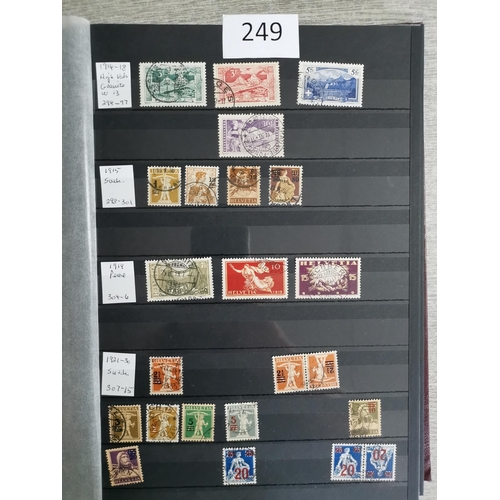 249 - SWITZERLAND.  Mainly used collection on stocksheets  1907-1951  much of interest with better Airs  t... 