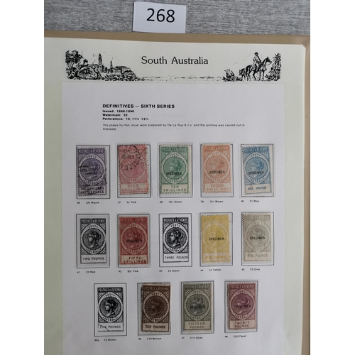 268 - ***VIDEO AVAILABLE*** AUSTRALIA.  AUSTRALIAN STATES. Mint and used collection in boxed 7 Seas printe... 