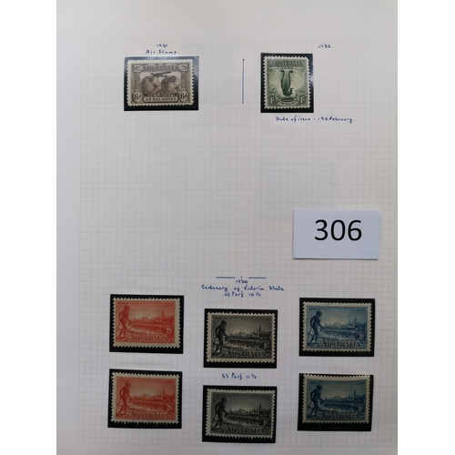 306 - AUSTRALIA.  M collection with States incl. Queensland 1860 6d green clean-cut perf 14-16  Tasmania i... 