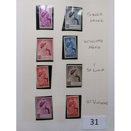 31 - MIXED WORLD.  1948 SILVER WEDDING. Collection of M or UM plus some used incl. 78 high values  mainly... 