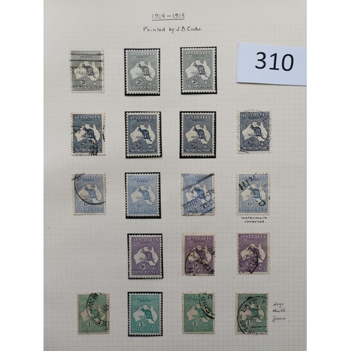 310 - AUSTRALIA.  Collection of 1915 Kangaroo issues with M. to 1/- incl. extra 2d and 2½d  and used to 1/... 