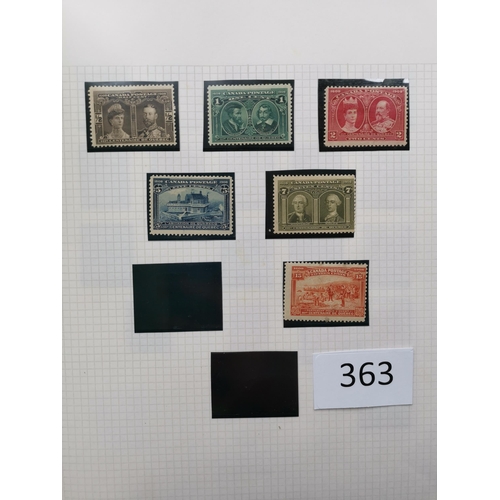 363 - CANADA.  Collection in album incl. 1893 50c blue o.g.  1897 Jubilee 50c FU  later mainly M incl. 190... 