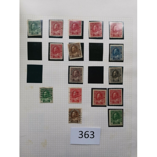 363 - CANADA.  Collection in album incl. 1893 50c blue o.g.  1897 Jubilee 50c FU  later mainly M incl. 190... 