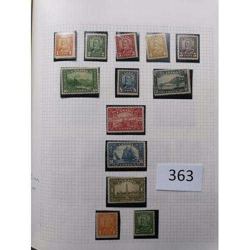 363 - CANADA.  Collection in album incl. 1893 50c blue o.g.  1897 Jubilee 50c FU  later mainly M incl. 190... 