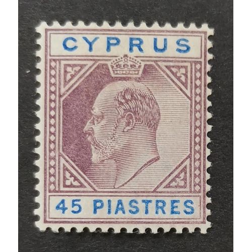 382 - CYPRUS.  1902-04 45pi M. SG59. Cat. £225. (1)