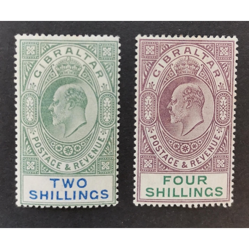 400 - GIBRALTAR.  1903 2/- and 4/- M. SG52 and 53. Cat. £350. (2)