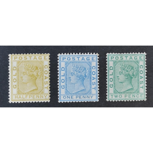 410 - GOLD COAST.  1876-84 ½d  1d and 2d M. SG4-6. Cat. £325. (3)