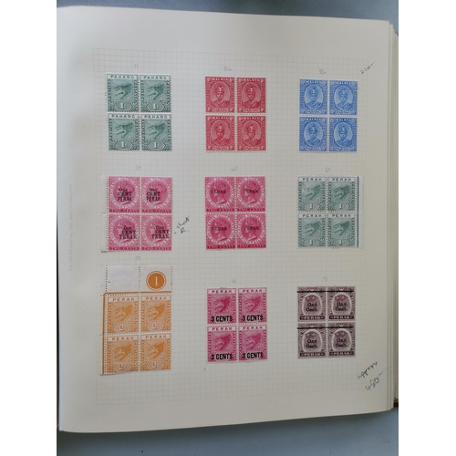 429 - MALAYSIA.  A collection of M blocks of 4 in album  QV to c. early 1940's period (101 blocks)  streng... 