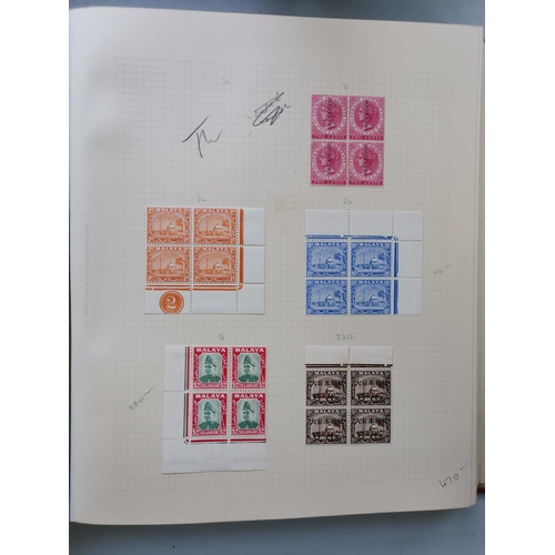 429 - MALAYSIA.  A collection of M blocks of 4 in album  QV to c. early 1940's period (101 blocks)  streng... 