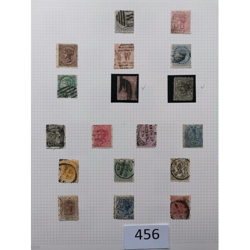 456 - NEW ZEALAND.  A used collection on leaves in binder  varied condition  incl. a page of QV Chalon hea... 