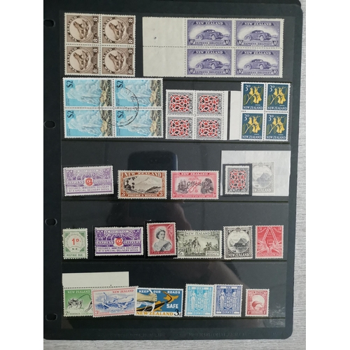 457 - NEW ZEALAND.  M and U ranges on stocksheets  useful oddments incl. KGV M  QE 1953-8 1/- die II M  of... 