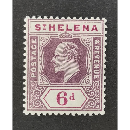 482 - ST HELENA.  1908-11 6d showing damaged frame and crown variety M. SG67a. Cat. £750. (1)