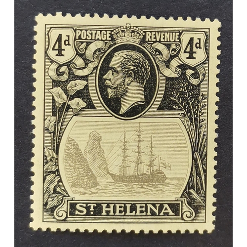 485 - ST HELENA.  1922-37 4d with torn flag variety M. SG92b. Cat. £275. (1)