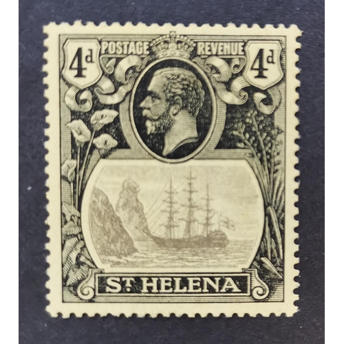 486 - ST HELENA.  1922-37 4d with cleft rock variety o.g.  SG92c. Cat. £250. (1)