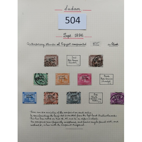 504 - SUDAN.  A M. and U. collection to 1954 on leaves  ranges of Camel types  officials etc.  (100's)