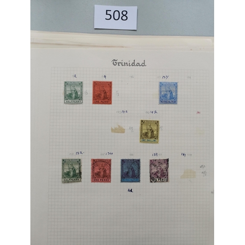 508 - TRINIDAD AND TOBAGO.  TRINIDAD. Collection on leaves and stockcards  M and U with some duplication  ... 