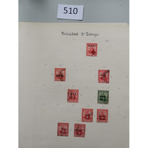 510 - TRINIDAD AND TOBAGO.  Collection on leaves and stockcards  in Britannia M vals to 5/- (2) and £1 (a ... 