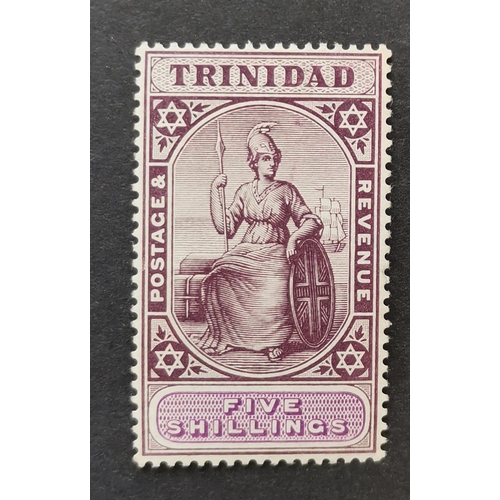 511 - TRINIDAD AND TOBAGO.  1901-6 5/- deep purple and mauve on chalky paper M.  SG132a. Cat. £95. (1)