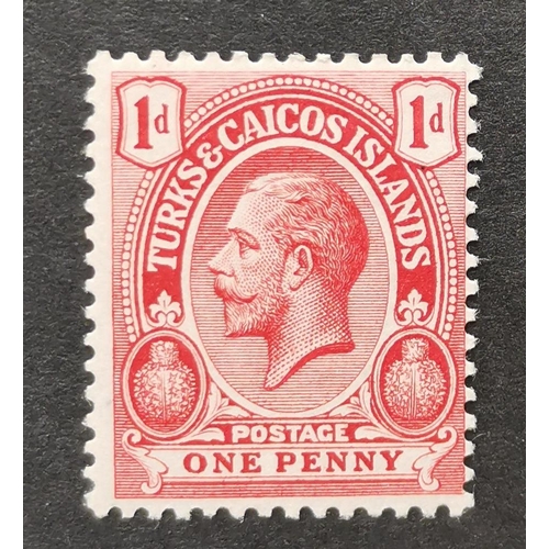 513 - TURKS AND CAICOS IS.  1913-21 1d red with reversed wmk M. SG130ax. Cat. £85. (1)